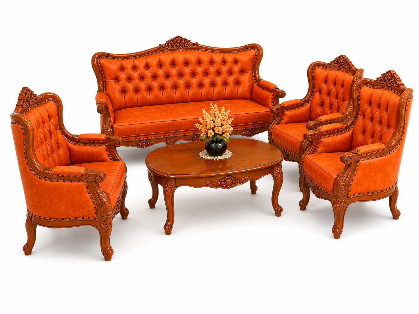 Premium Teak Wood Sofa Set thumbnail 2